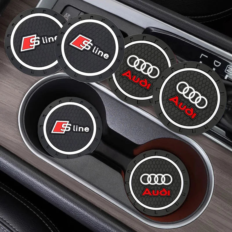 Silica Gel Car Coaster Waterproof Anti Slip Pad Water Cup Bottle Holder For Audi A Series And Q Ser 3
