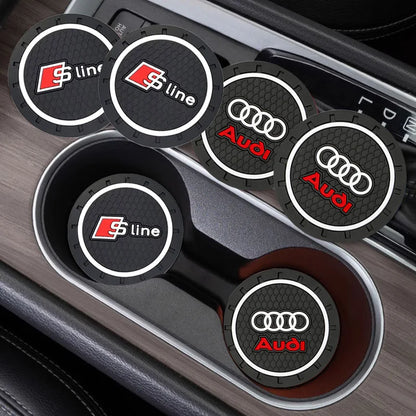 Silica Gel Car Coaster Waterproof Anti Slip Pad Water Cup Bottle Holder For Audi A Series And Q Ser 3