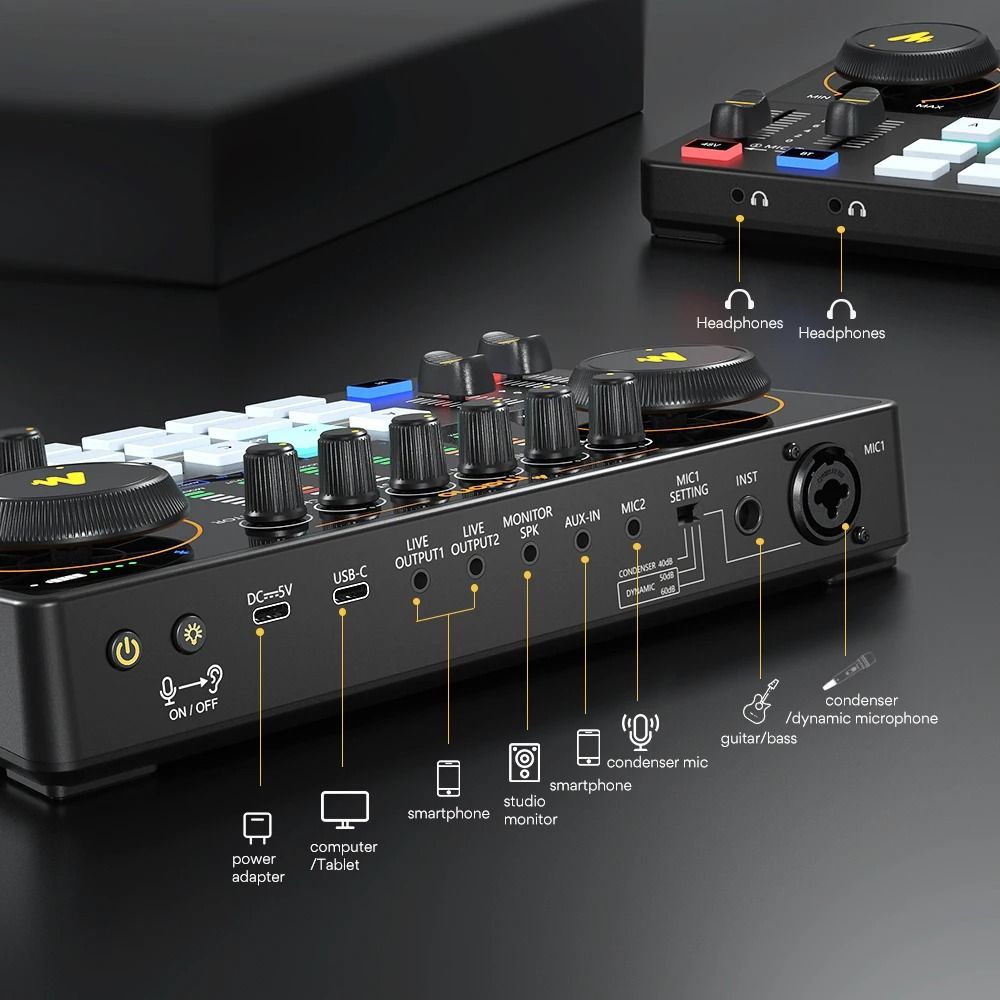 All In One Audio Interface And Mixer For Podcast And Live Streaming 2