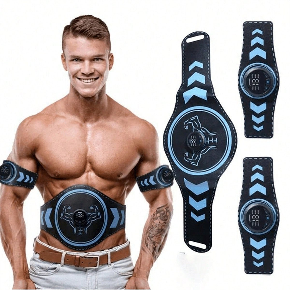 Muscle Training EMS Trainer ABS Fitness Belt USB Rechargeable Muscle Stimulator Home Gym For Men An 5