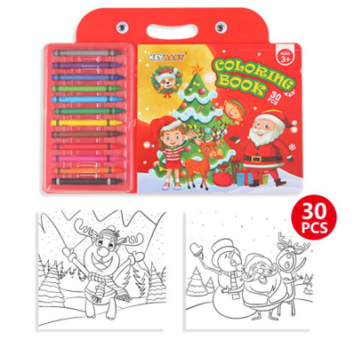 Childrens Coloring Book Set, Drawing Book with Colorful Crayon, Christmas, Halloween, Animal, Space Edition