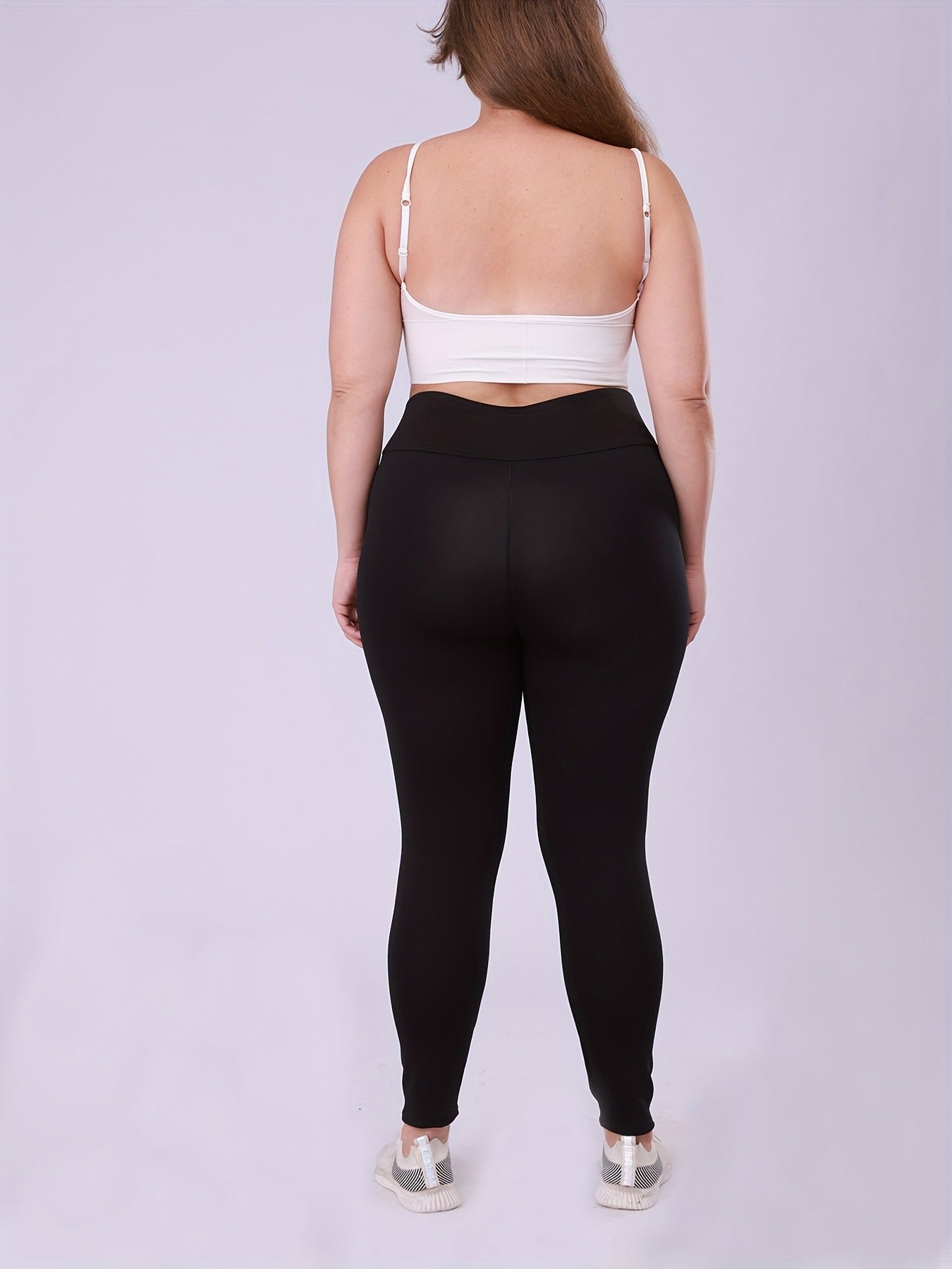 Warm Plus Size Leggings, High Waisted Fleece Lined, Thick Stretchy Long Pants for Cold Weather