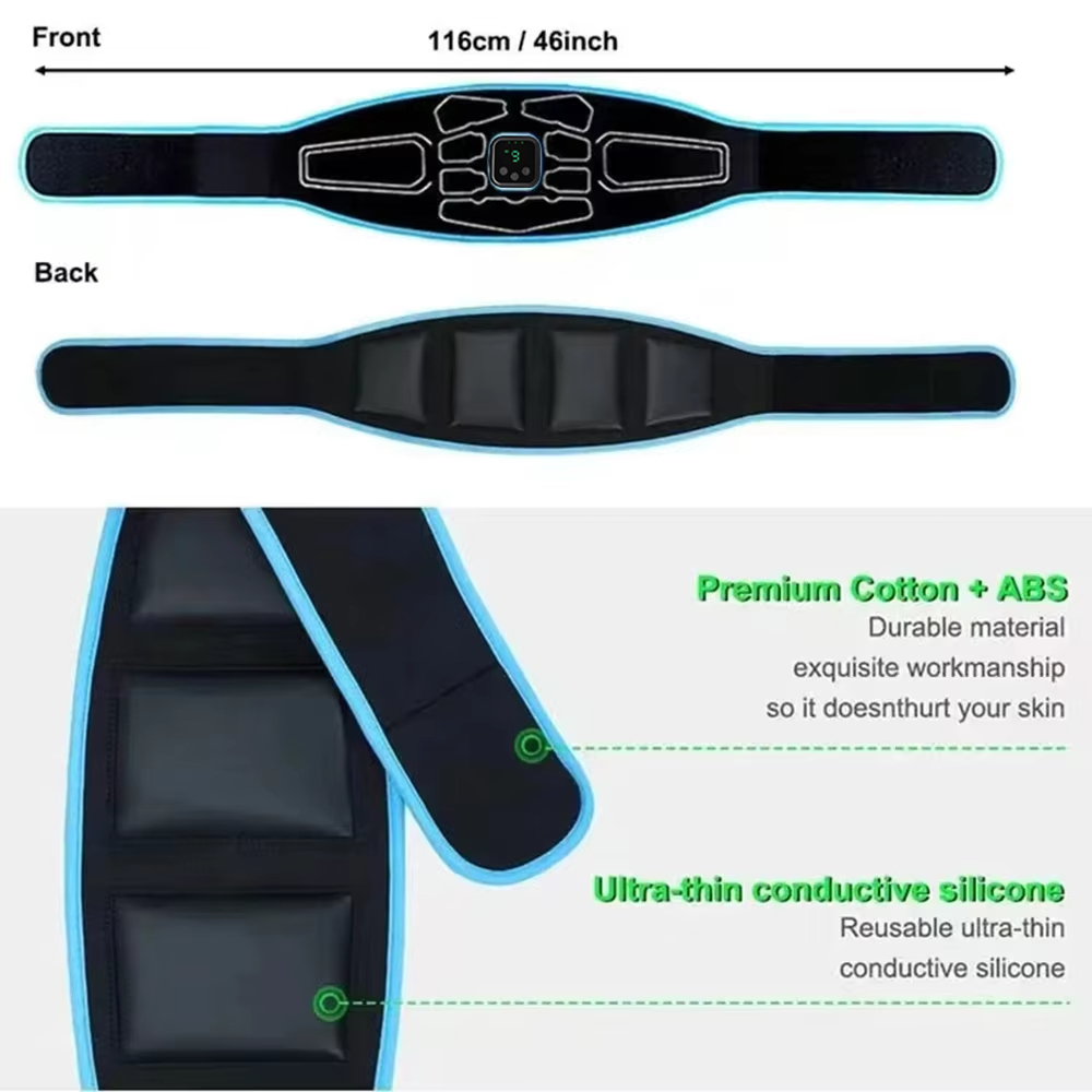 Electric Muscle Stimulator EMS Abdominal Trainer Belt Portable Fitness Massager Body Slimming Waist 2