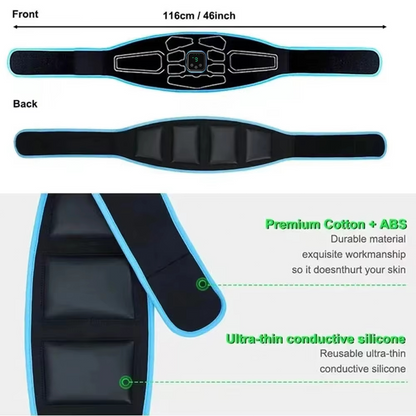 Electric Muscle Stimulator EMS Abdominal Trainer Belt Portable Fitness Massager Body Slimming Waist 2
