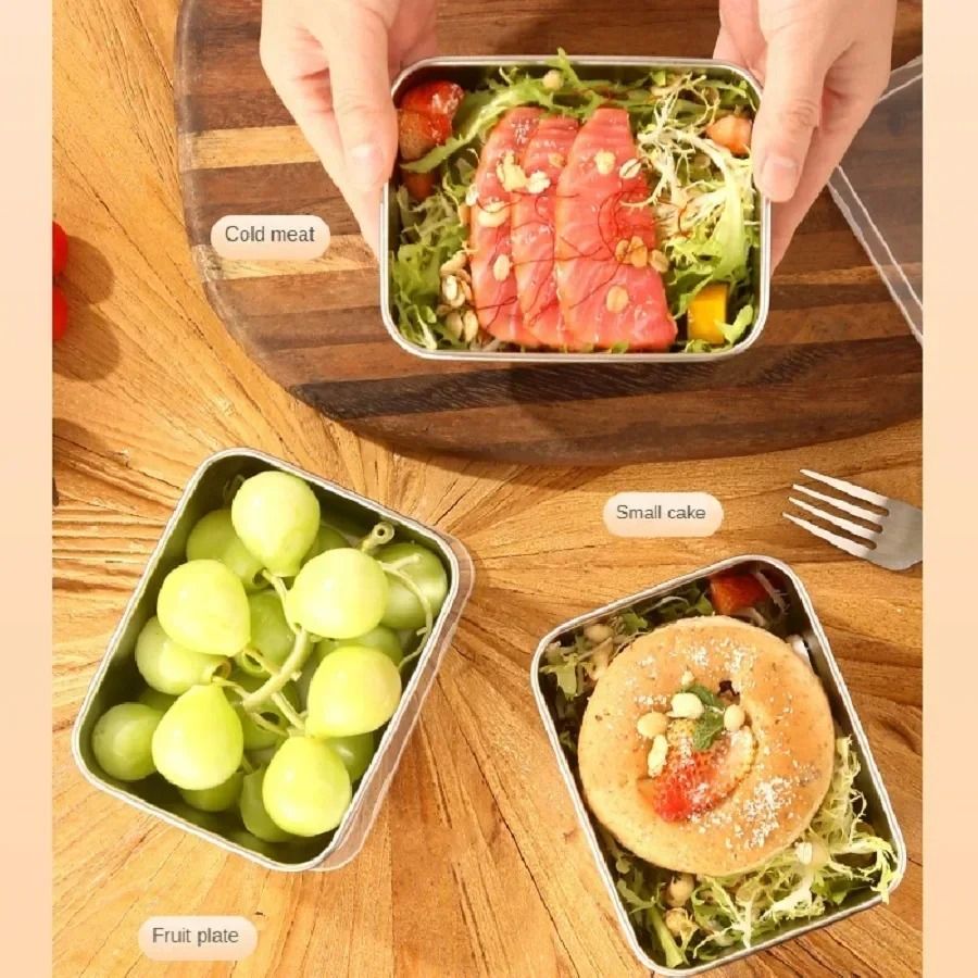 Stainless Steel Lunch Box With Sealed Lid 500ml Portable Food Storage Container 3
