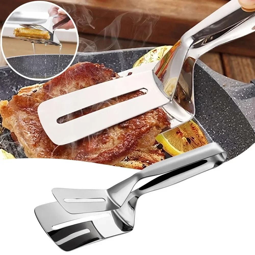Multifunctional Stainless Steel Food Tongs For BBQ Bread Frying And Cooking 5