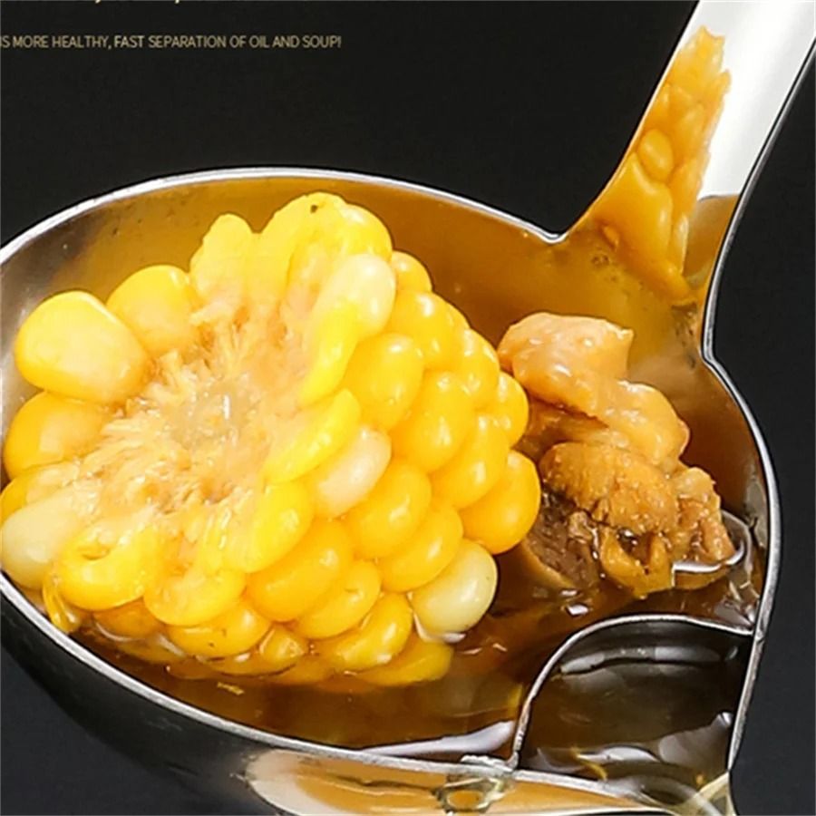 Stainless Steel Soup Oil Separator Ladle Skimmer Spoon For Kitchen 1
