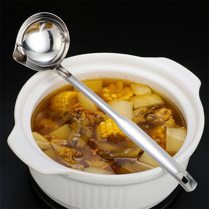 Stainless Steel Soup Oil Separator Ladle Skimmer Spoon For Kitchen 2