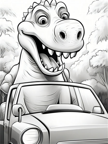 Original Dinosaur Art Coloring Book, A Thickened Paper Gift for Holidays, Birthday, and Christmas