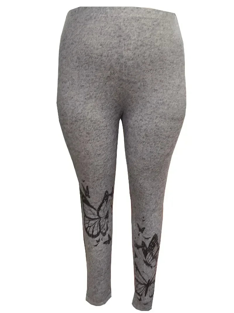 Butterfly Printed Leggings Womens Plus Size High Waisted Tights Casual Long Pants For Spring And Au 2