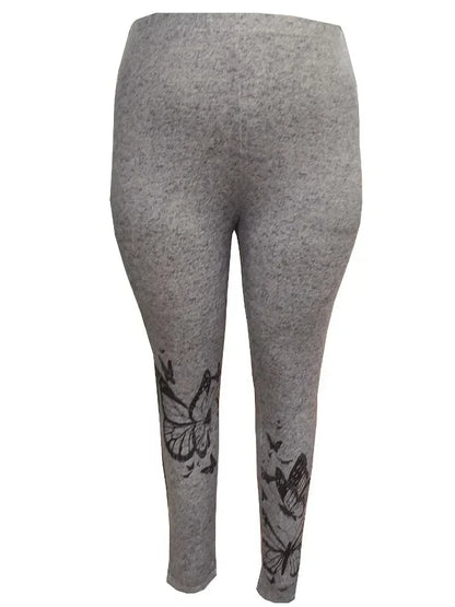 Butterfly Printed Leggings Womens Plus Size High Waisted Tights Casual Long Pants For Spring And Au 2