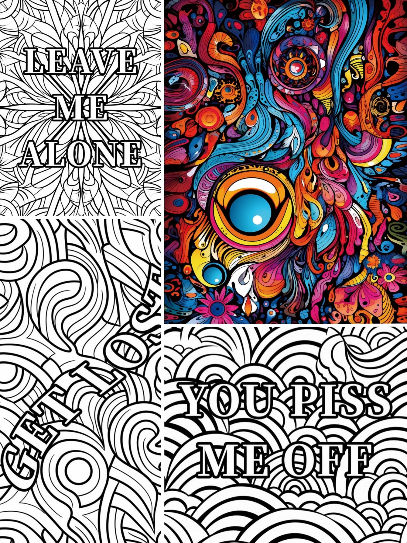 Original Positive Thoughts Art Coloring Book, Upgraded Thickened Paper, Gift for Holiday and Birthday