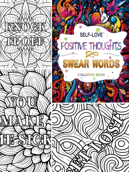 Original Positive Thoughts Art Coloring Book, Upgraded Thickened Paper, Gift for Holiday and Birthday