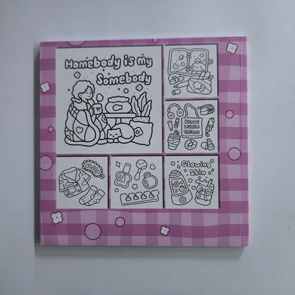 Stress Relief Drawing Book, Self Care Coloring Book for Adults, with Cute and Easy Illustrations, Perfect Gift