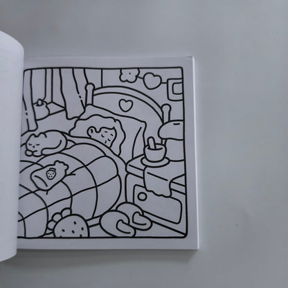 Stress Relief Drawing Book, Self Care Coloring Book for Adults, with Cute and Easy Illustrations, Perfect Gift