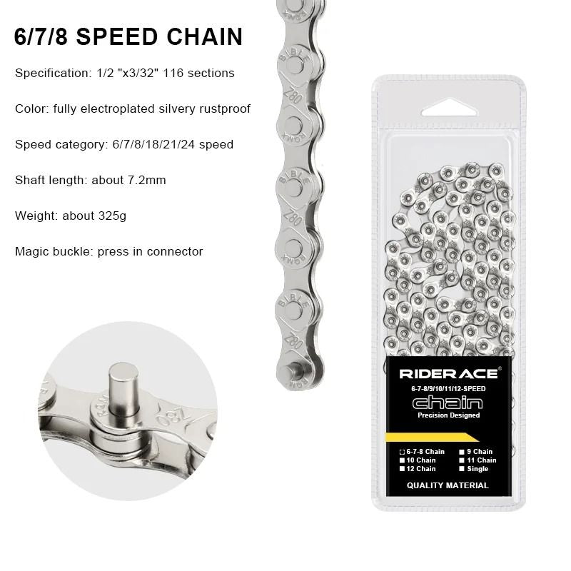 Lightweight MultiSpeed Bicycle Chain For Road And Mountain Bikes 6