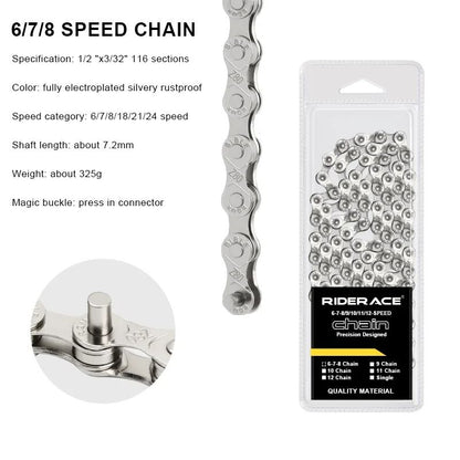 Lightweight MultiSpeed Bicycle Chain For Road And Mountain Bikes 6
