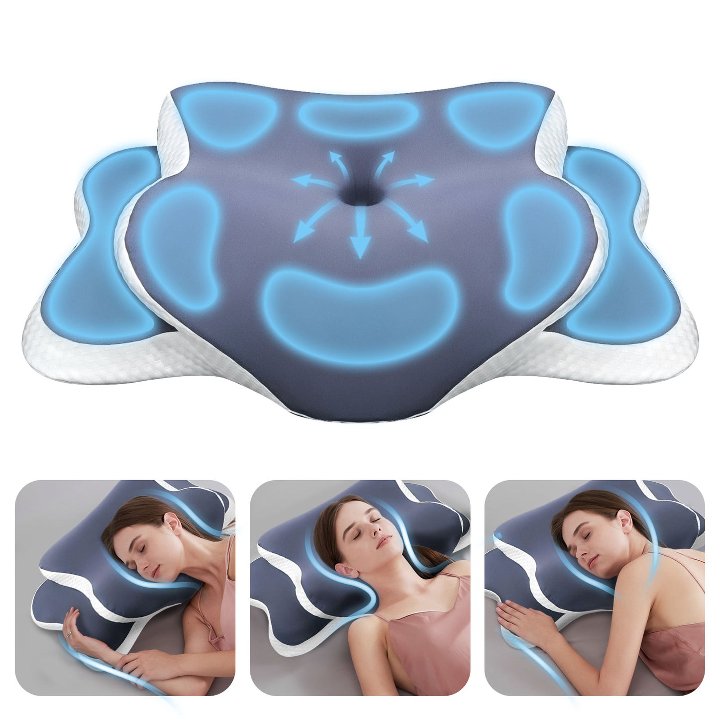 Cervical Pillow Memory Foam Pillow Neck Support Contour Ergonomic Orthopedic Neck Pain Relief For A 1