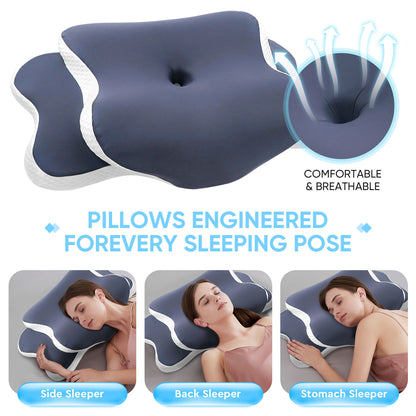 Cervical Pillow Memory Foam Pillow Neck Support Contour Ergonomic Orthopedic Neck Pain Relief For A 3