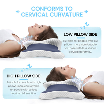 Cervical Pillow Memory Foam Pillow Neck Support Contour Ergonomic Orthopedic Neck Pain Relief For A 4