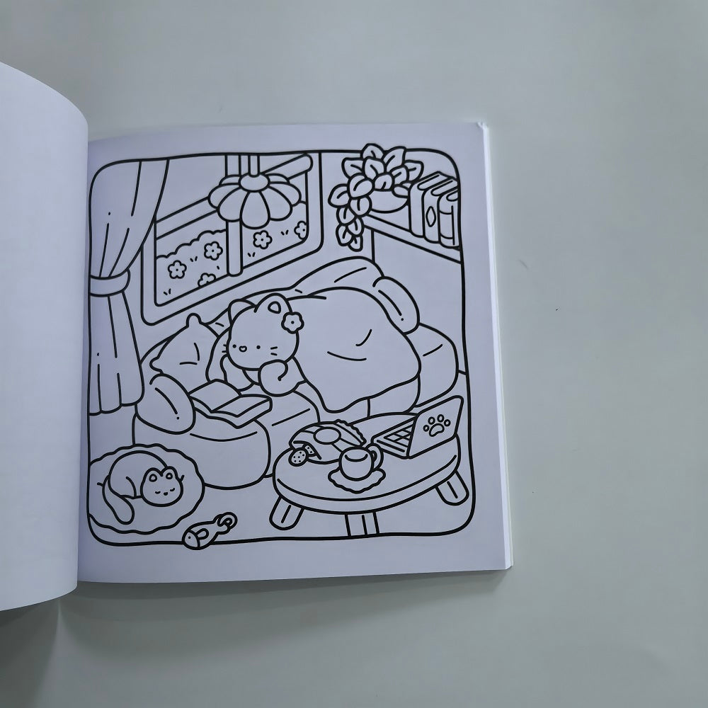 Cute Animal Drawing Book for Stress Relief, The Perfect Gift for Birthdays and Christmas, Calm Days Coloring Book