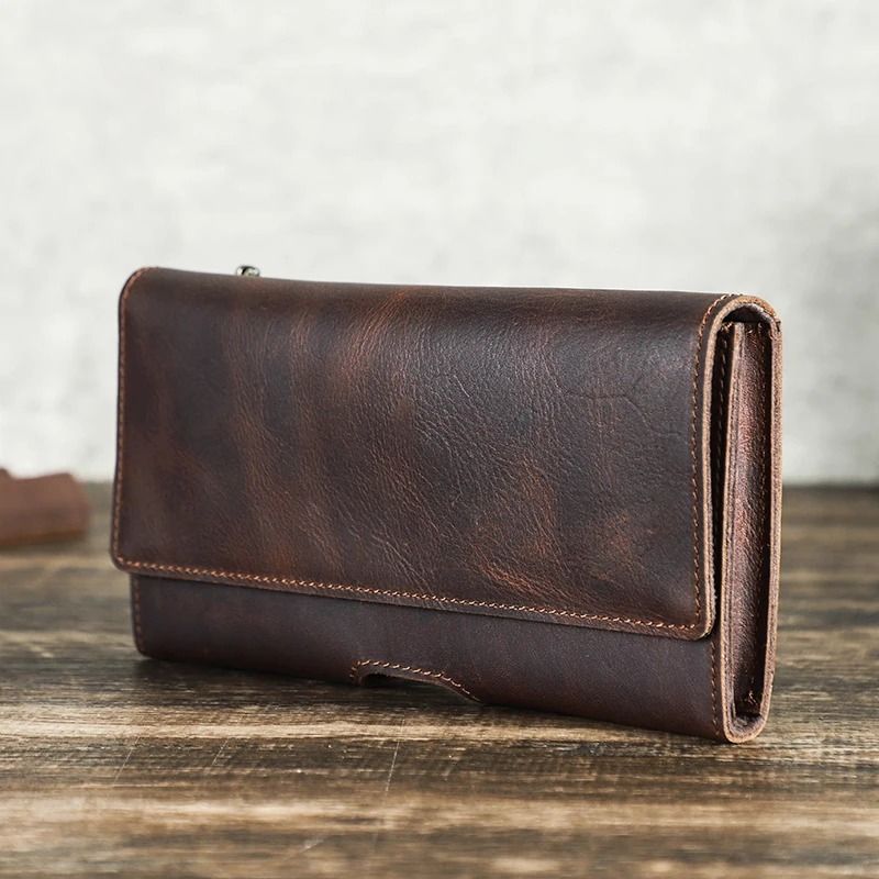 Genuine Leather Mens Waist Bag  Vintage Travel Fanny Pouch And Phone Belt Wallet 3
