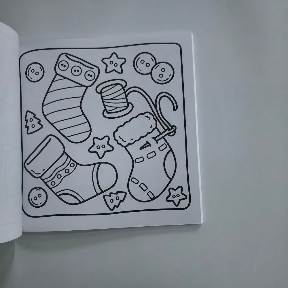 Christmas Coloring Book for Adults and Kids, Stress Relief Art Therapy, Perfect Gift for Holiday Parties and Birthdays