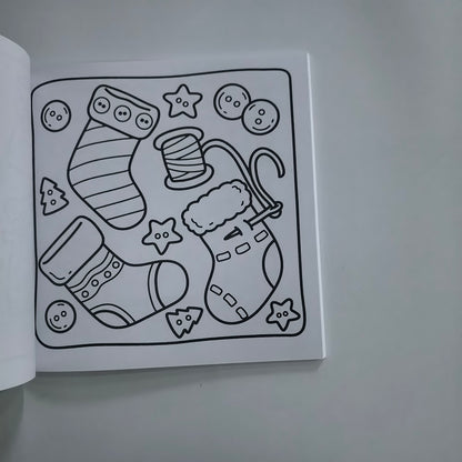 Christmas Coloring Book for Adults and Kids, Stress Relief Art Therapy, Perfect Gift for Holiday Parties and Birthdays