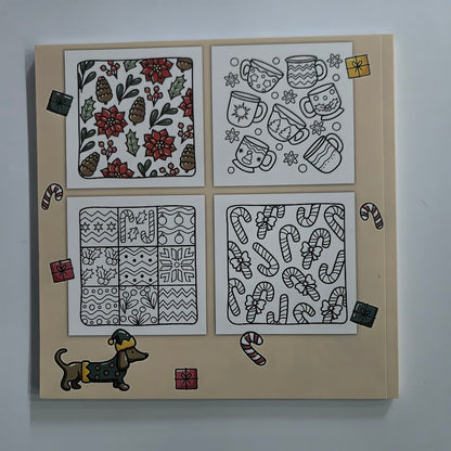Christmas Coloring Book for Adults and Kids, Stress Relief Art Therapy, Perfect Gift for Holiday Parties and Birthdays