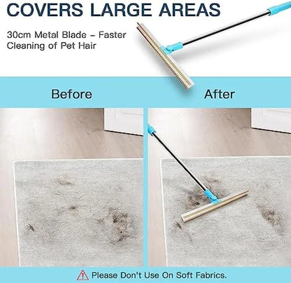 Telescopic Carpet Rake And Pet Hair Remover Set 2