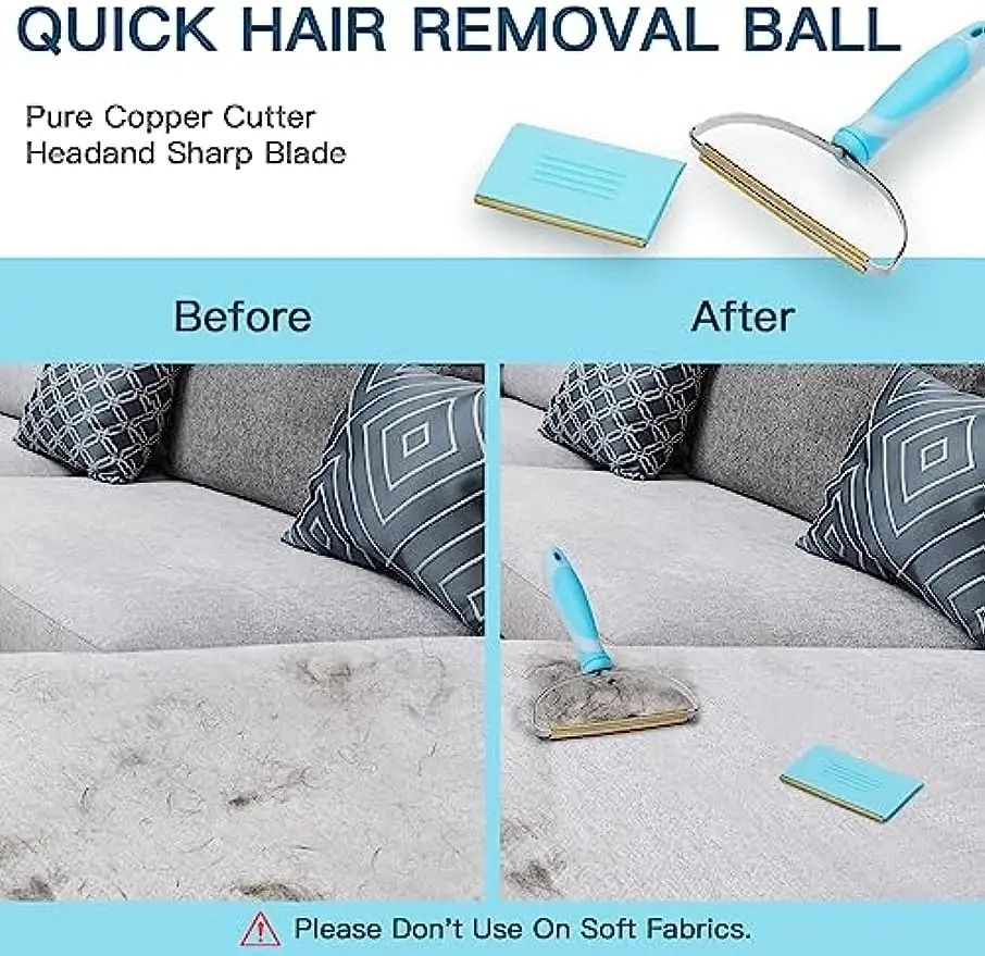 Telescopic Carpet Rake And Pet Hair Remover Set 3