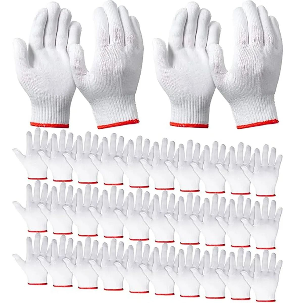 Cotton Safety Grip Work Gloves Pack (12 Pairs)