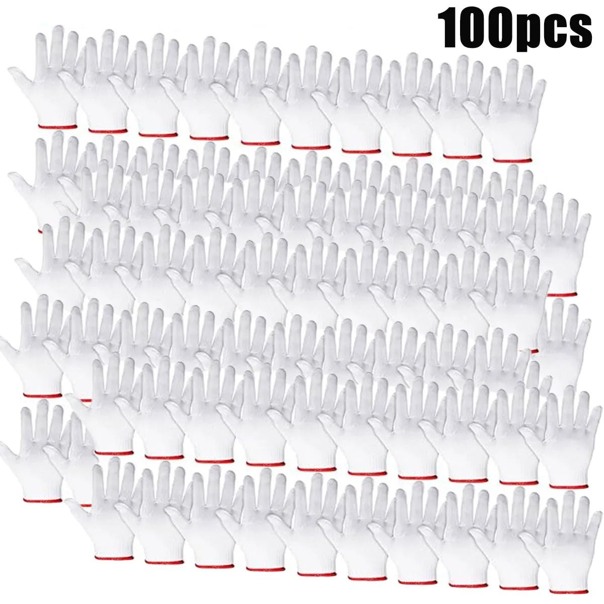 Cotton Safety Grip Work Gloves Pack 12 Pairs 8