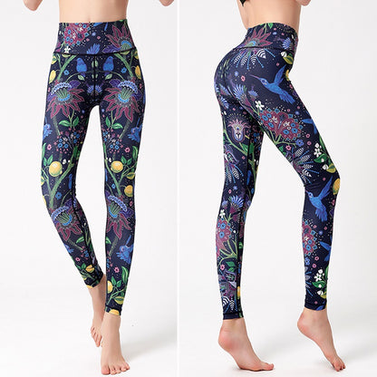 Cloud Hide Women's High Waist Leggings, Plus Size Yoga Pants, Fitness Gym Running Tights, Sexy Print Workout Trousers