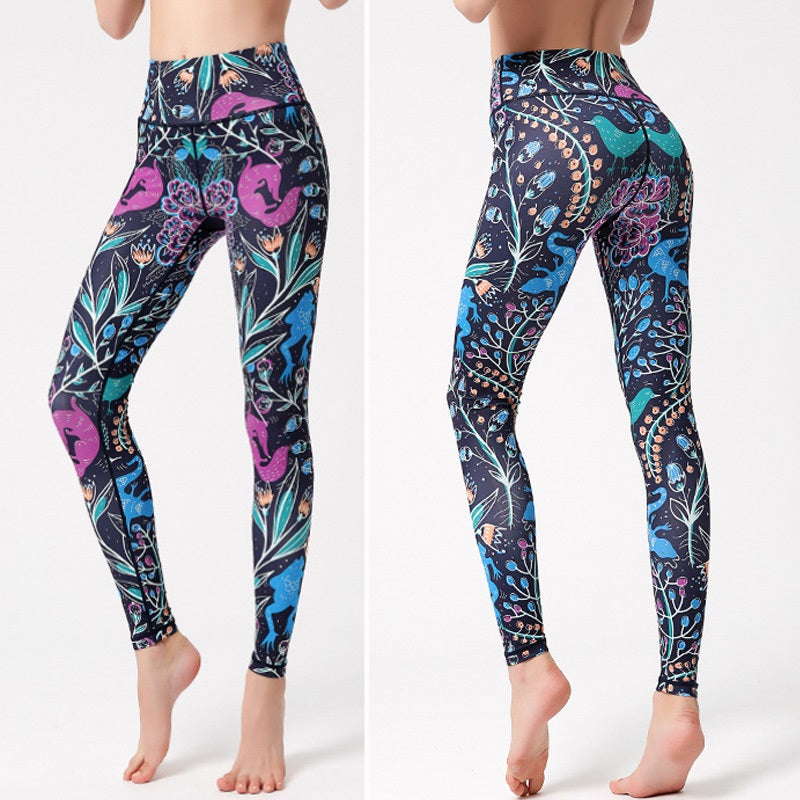 Cloud Hide Women's High Waist Leggings, Plus Size Yoga Pants, Fitness Gym Running Tights, Sexy Print Workout Trousers