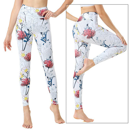 Cloud Hide Women's High Waist Leggings, Plus Size Yoga Pants, Fitness Gym Running Tights, Sexy Print Workout Trousers
