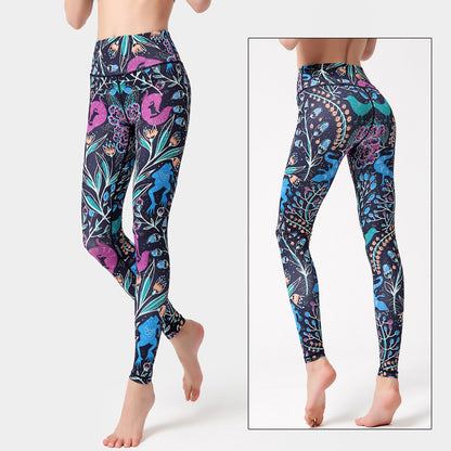 Cloud Hide Women's High Waist Leggings, Plus Size Yoga Pants, Fitness Gym Running Tights, Sexy Print Workout Trousers