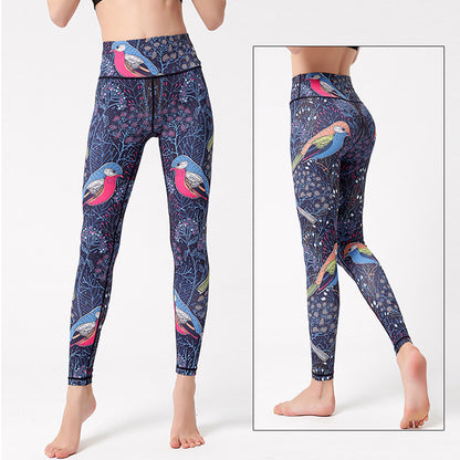 Cloud Hide Women's High Waist Leggings, Plus Size Yoga Pants, Fitness Gym Running Tights, Sexy Print Workout Trousers