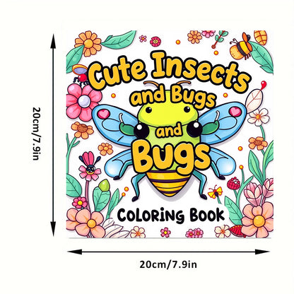 Cute Insects and Bugs Coloring Book for Adults, Premium Colouring Book for Stress Relief, Unique Drawing Supplies