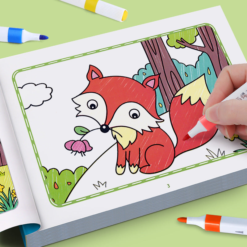 Fun Coloring Book for Kids, Cartoon Animal Drawing Book, Graffiti Art, Ideal for Children
