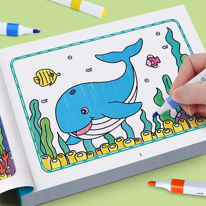 Fun Coloring Book for Kids, Cartoon Animal Drawing Book, Graffiti Art, Ideal for Children