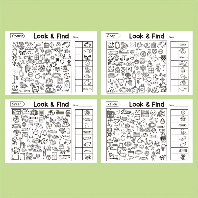 Interactive Seek And Find Coloring Book, Educational Puzzle Workbook for Kids, Alphabet, Number, and Pinyin Activity