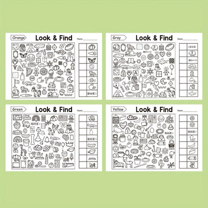 Interactive Seek And Find Coloring Book, Educational Puzzle Workbook for Kids, Alphabet, Number, and Pinyin Activity