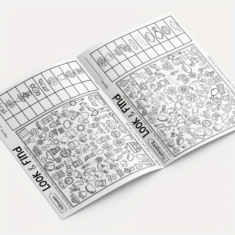Interactive Seek And Find Coloring Book, Educational Puzzle Workbook for Kids, Alphabet, Number, and Pinyin Activity