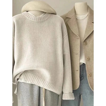 Pure Cashmere Crewneck Sweater For Women 11