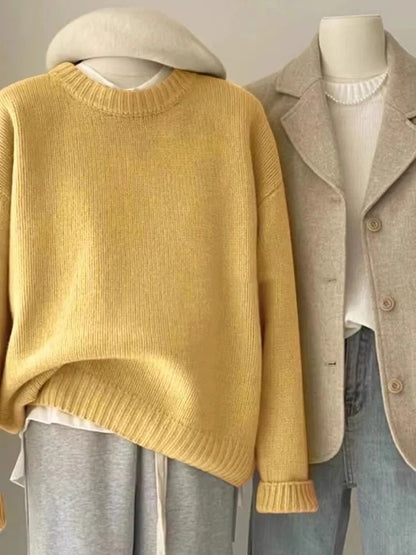 Pure Cashmere Crewneck Sweater For Women 13