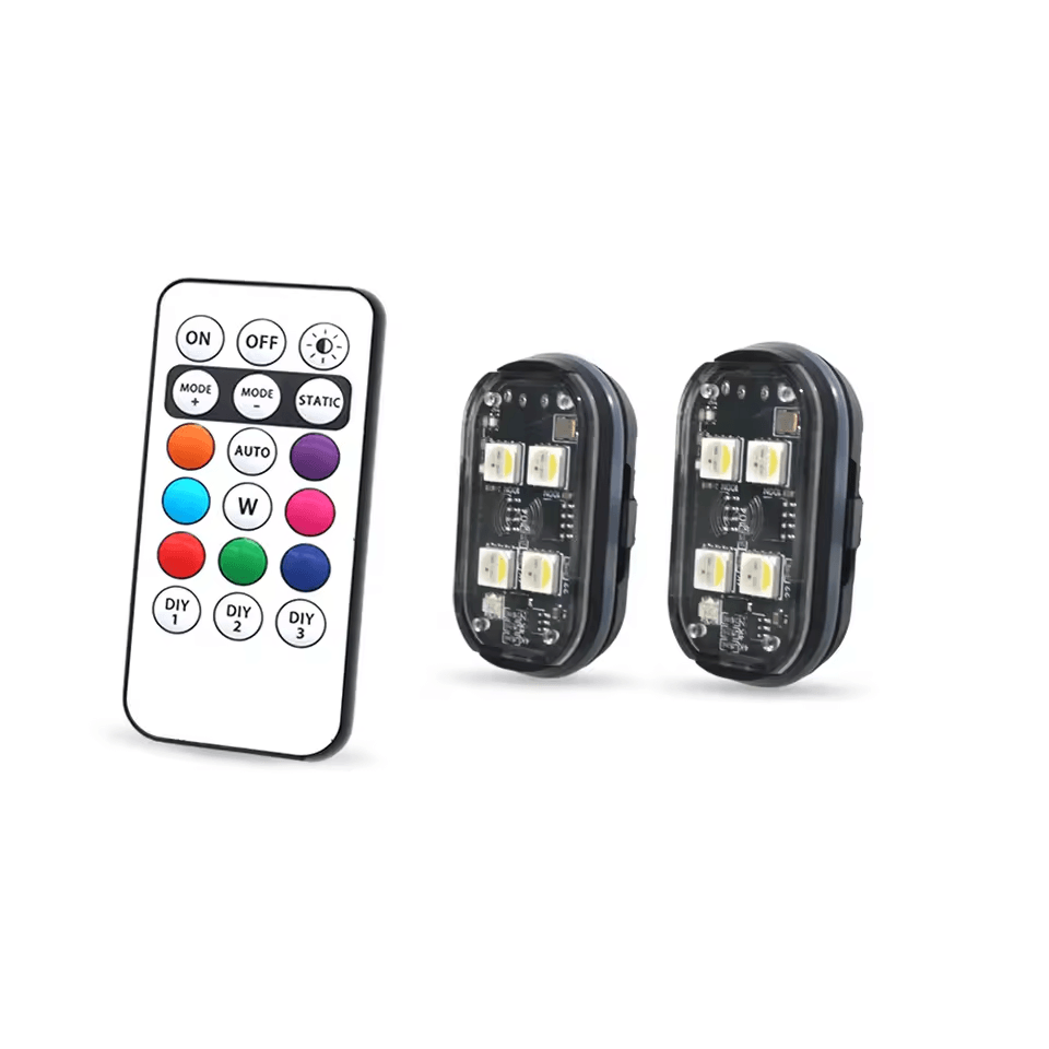 Rechargeable LED Strobe Lights, Car Atmosphere Light, Wireless Anti Collision LED Warning Lights, 8 Color Car Decor