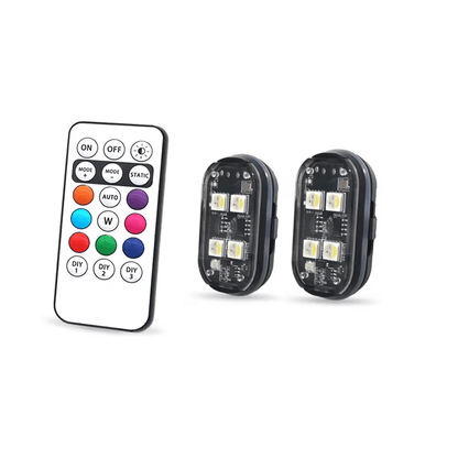 Rechargeable LED Strobe Lights, Car Atmosphere Light, Wireless Anti Collision LED Warning Lights, 8 Color Car Decor