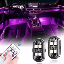 Rechargeable LED Strobe Lights, Car Atmosphere Light, Wireless Anti Collision LED Warning Lights, 8 Color Car Decor