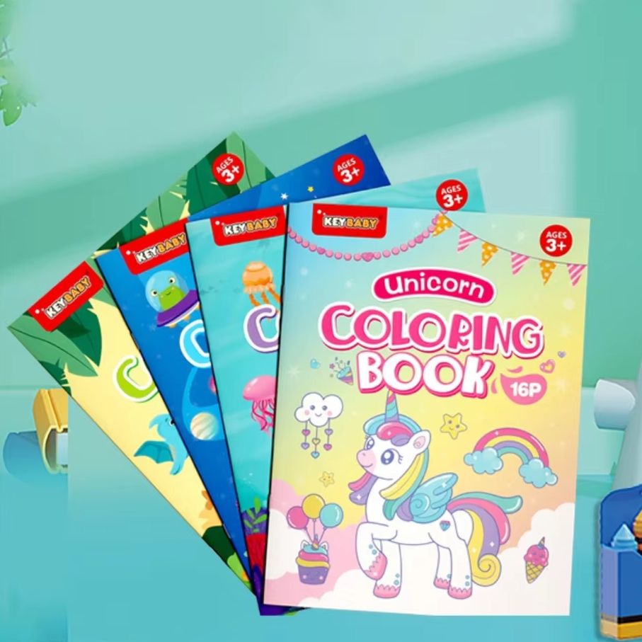 Montessori Baby Drawing Book, Early Education Toys for School, Childrens Coloring Books with Mermaid, Dinosaur